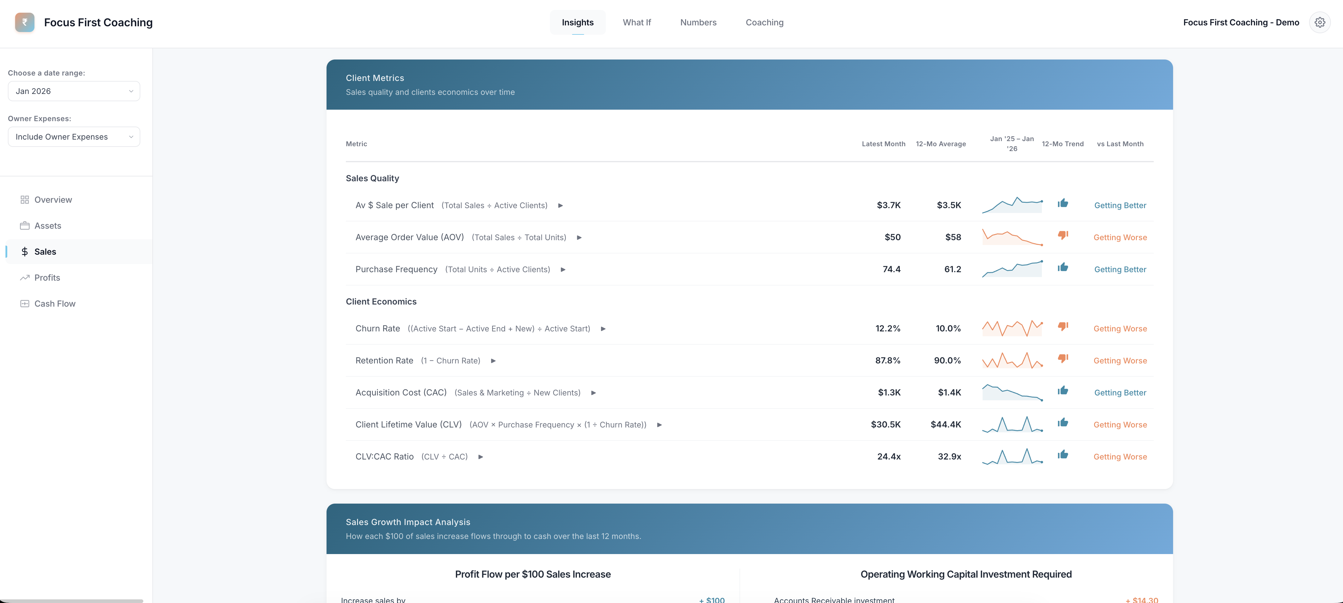 Client economics — CAC, LTV, churn rate